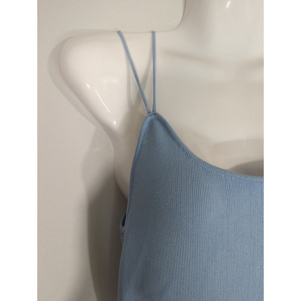 Urban Revivo Light Blue Cami Scoop Neck Slit Hem Dress MEDIUM NWT Coastal Casual - Picture 5 of 10